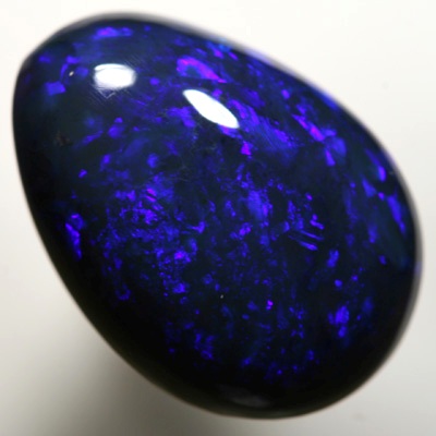 SOLID BLACK OPAL Blue on black, high dome SEE VIDEO